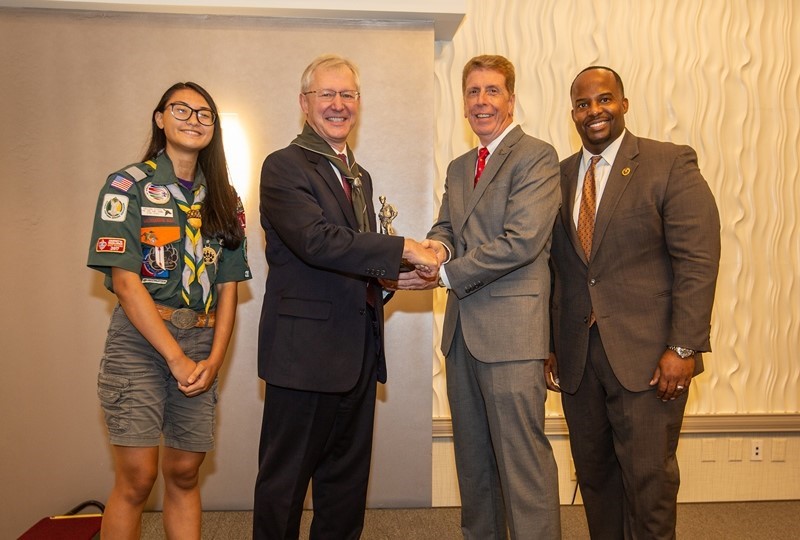 Bill Downey receiving an award 