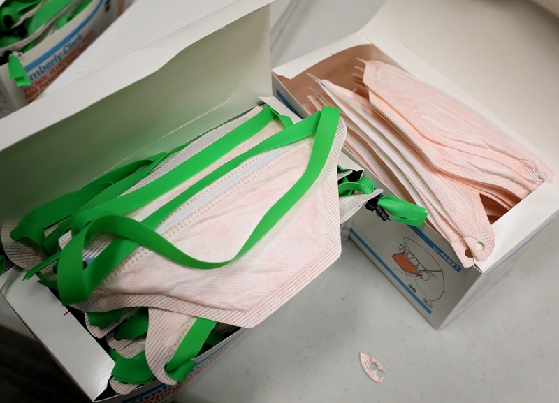 Box of fully repaired N95 masks