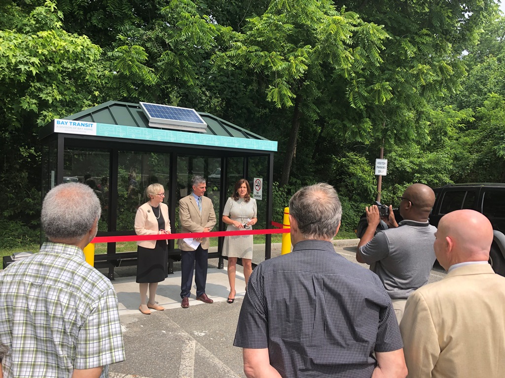community attends transit center opening