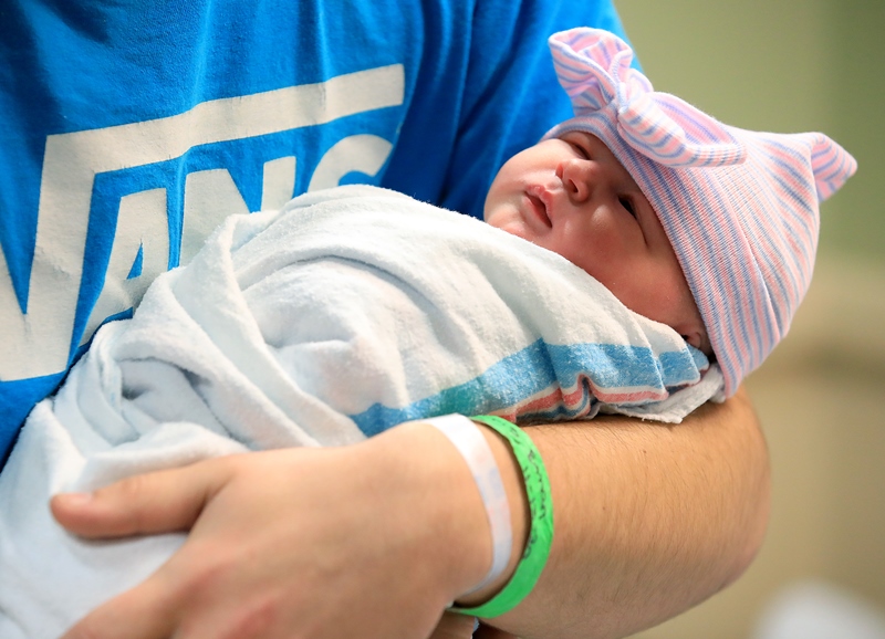 Closeup on newborn Aurora