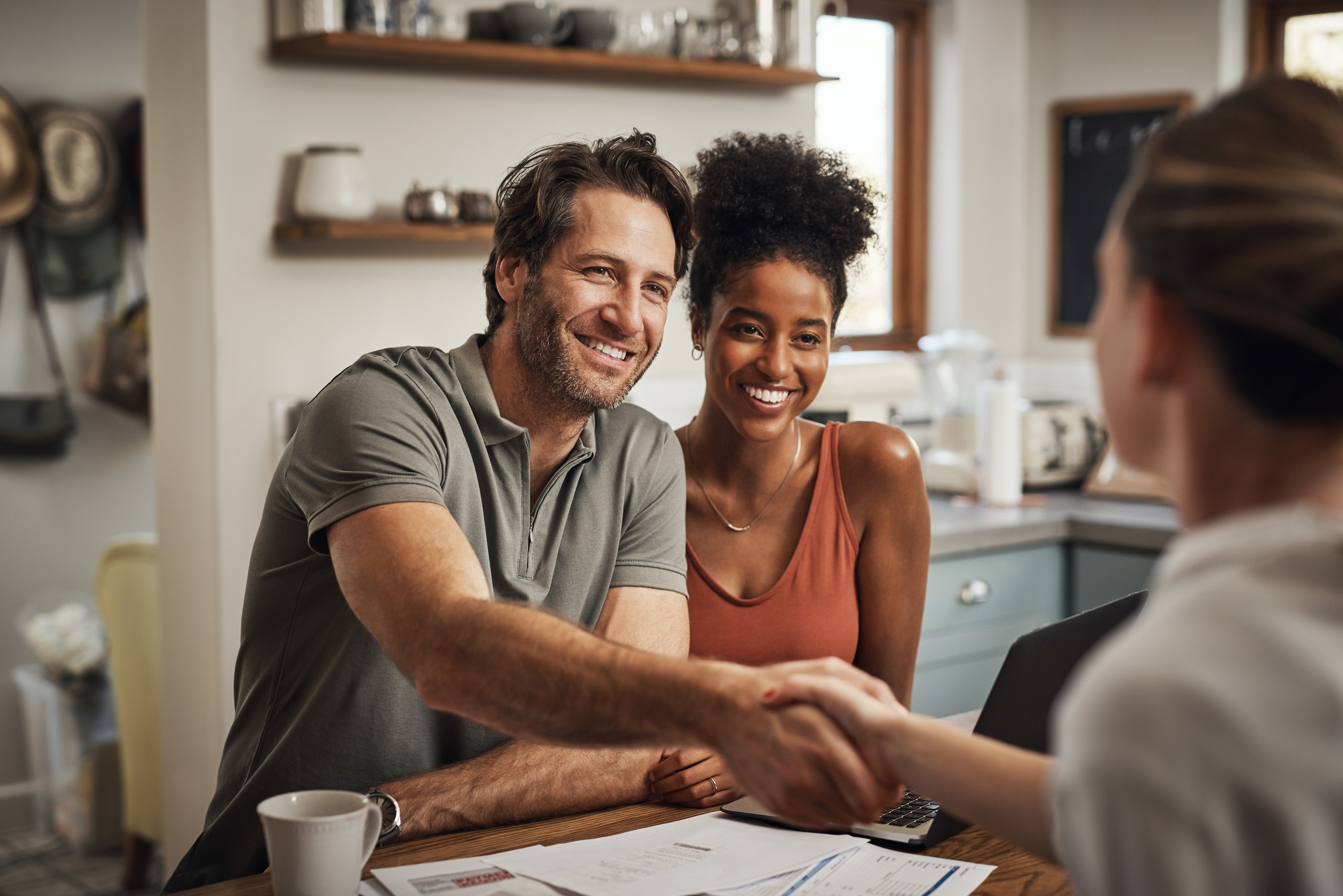Couple talking to medical professional