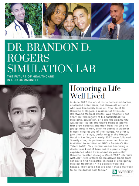 Dr Brandon Rogers Similation Lab newsletter