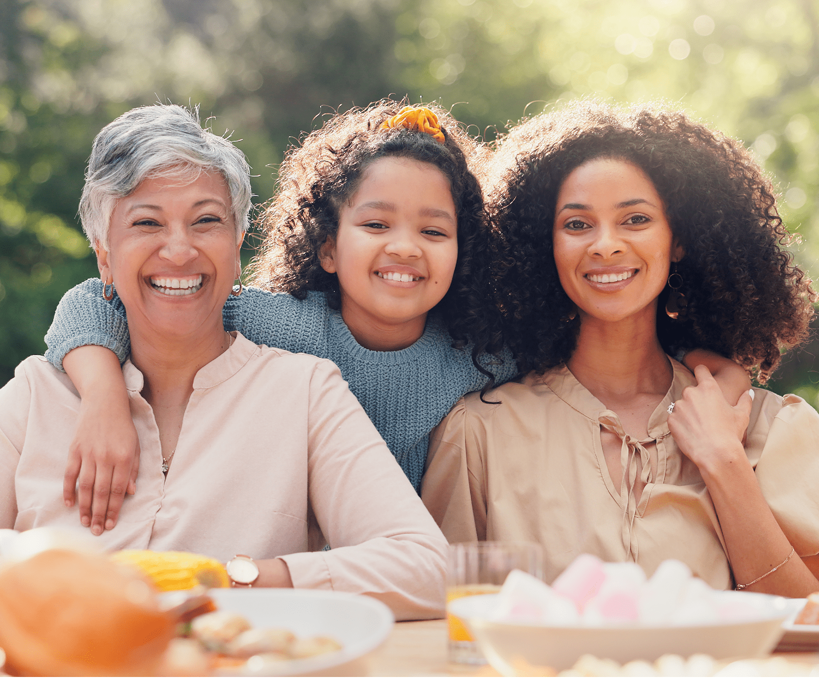 a beautiful portrait of women and a young daughter
