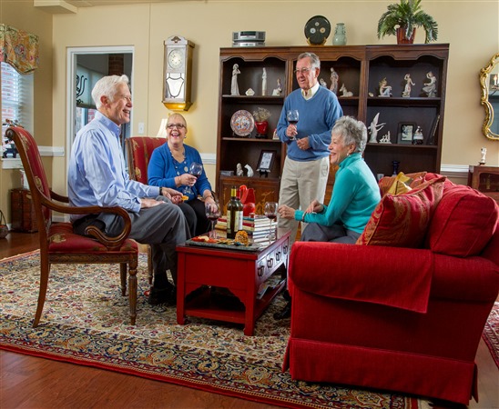 Seniors socializing