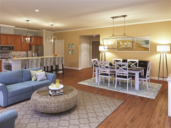Living room of Tidewater plan