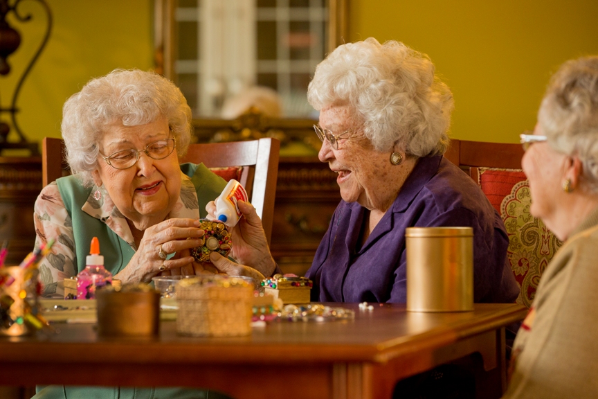 Residents gather at assisted living 