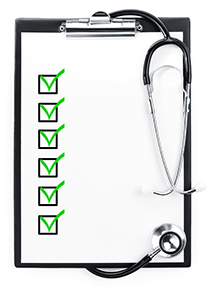 Doctors clipboard with checked-off to do list