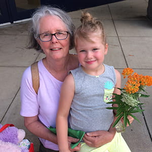 Sally Wooldridge with her granddaughter