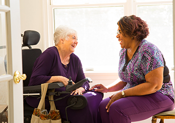 Sylvia Massie with her nurse