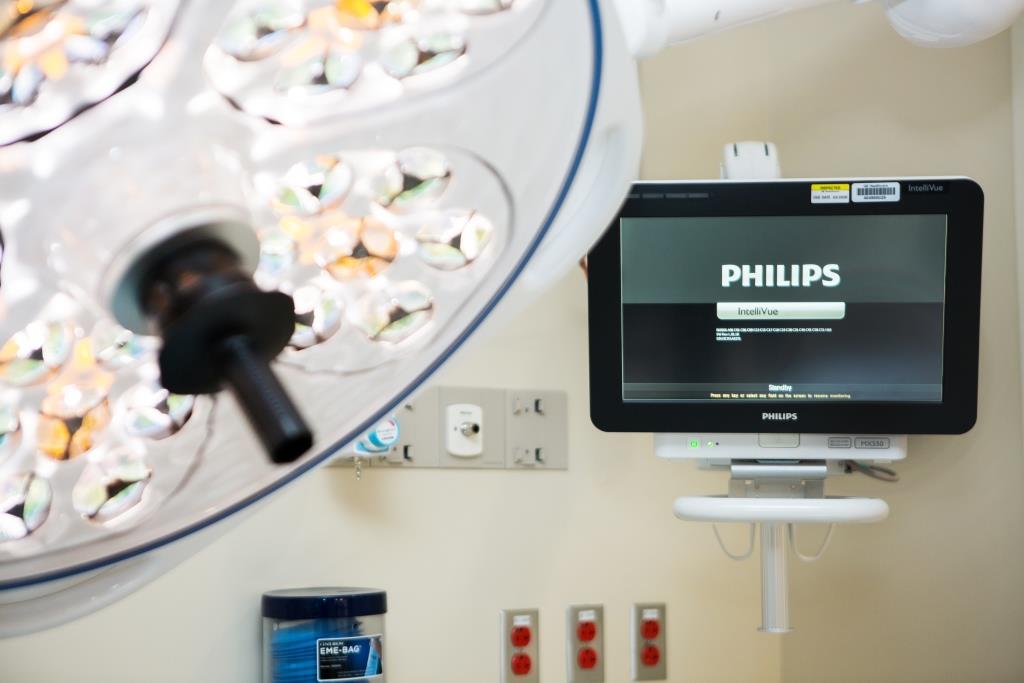 Patient room lighting and computer display