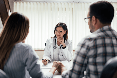 Meet our Experts Couple at the doctor's office.