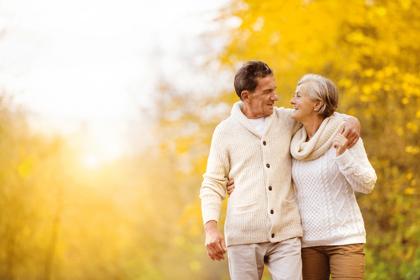 Active seniors having fun and relax in nature