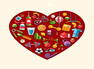 Set of flat design sport, fitness and healthy lifestyle icons 