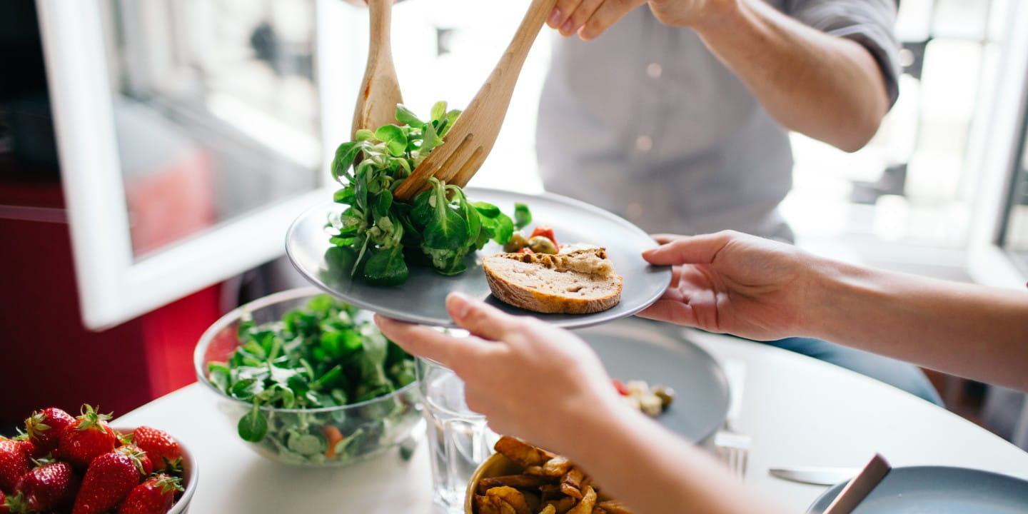 Friends enjoying lunch 
