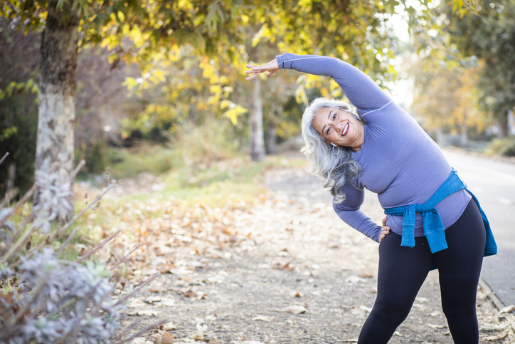 woman stretching