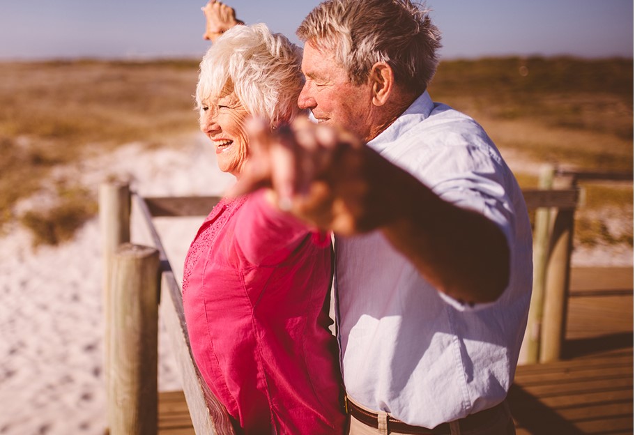 Older couple at the beach