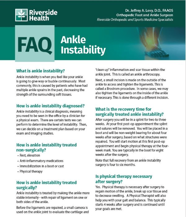 FAQ Ankle Instability