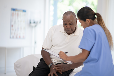 Total Joint Replacement FAQs an older man looking for answers to questions