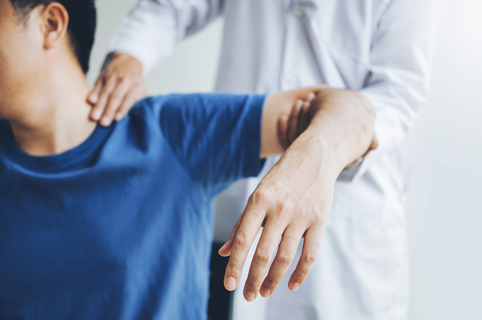 Total Shoulder Replacement Surgery a man with apparent shoulder injury