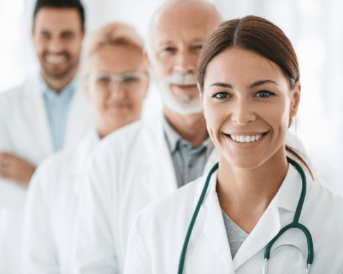 M.D.s and D.O.s Group of doctors looking at the camera