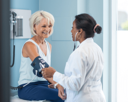 High Blood Pressure Female doctor and high blood pressure patient