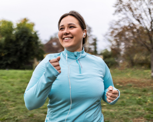 Obesity Plus size woman running