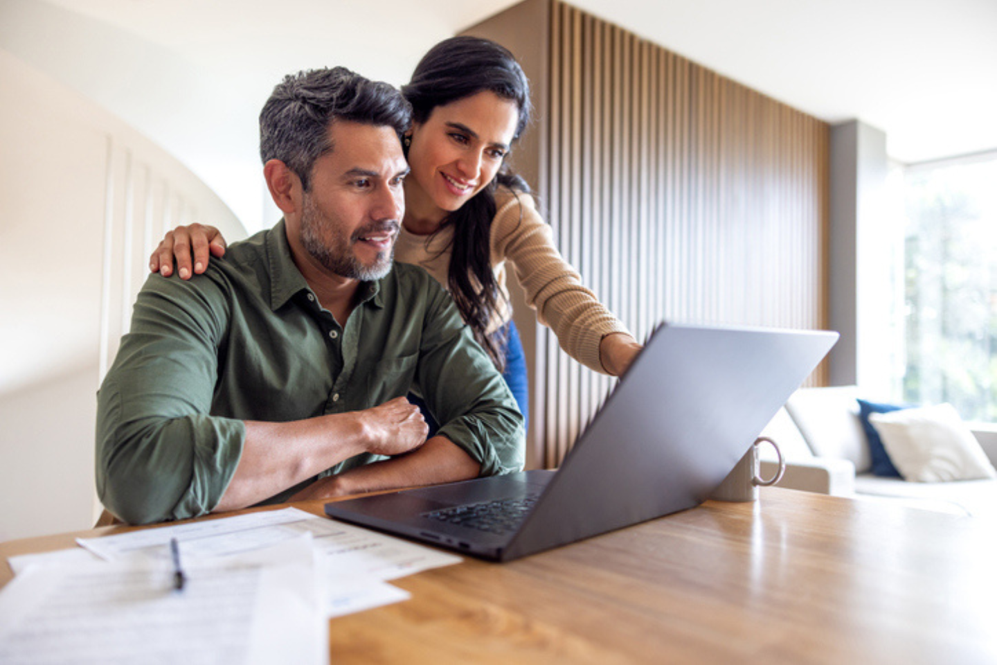 couple looking at computer