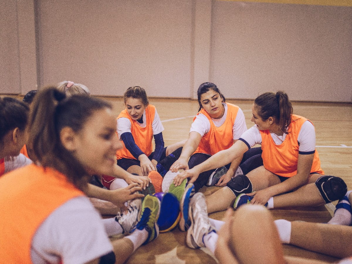 Sports Performance Training Volleyball team warming up 
