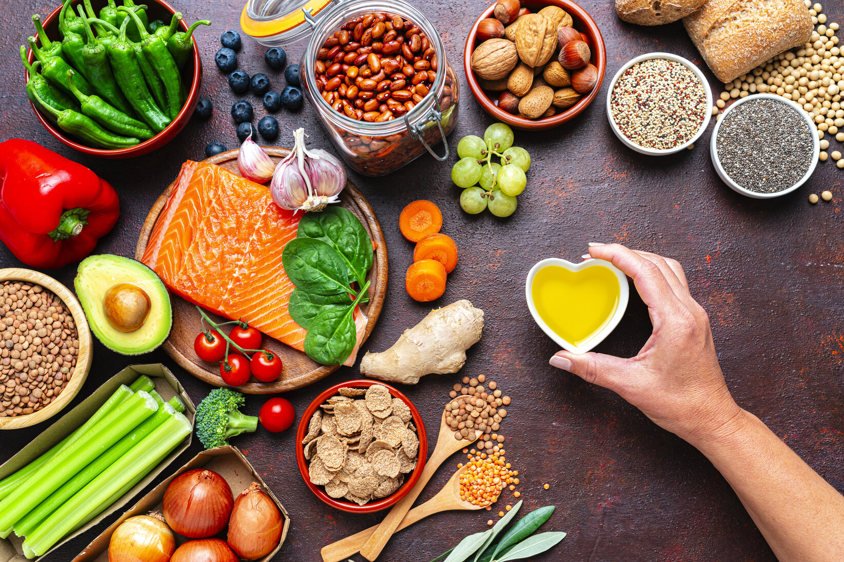 Healthy food and well balanced diet