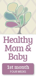 healthy mom and baby first month banner