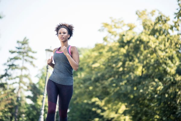 woman running in nature