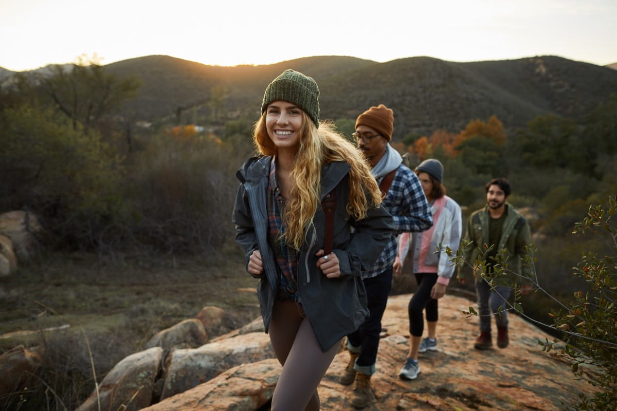 A group of people hiking