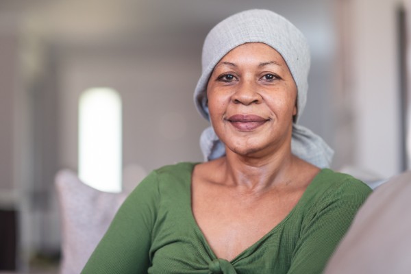 contemplative woman with cancer