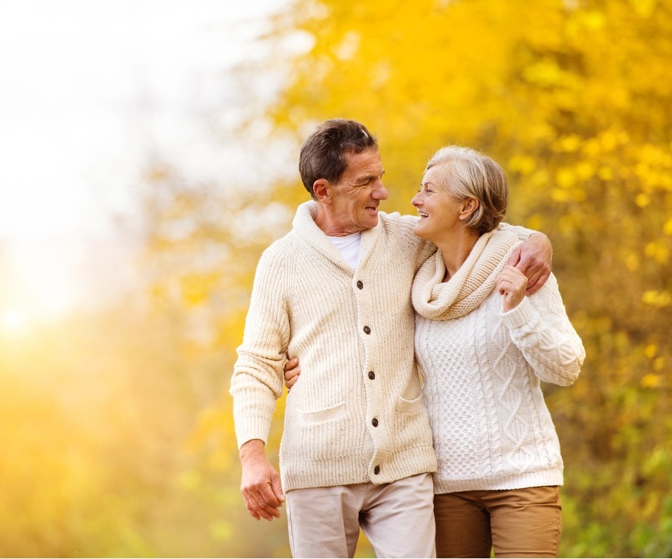 Couple walking in the fall v2