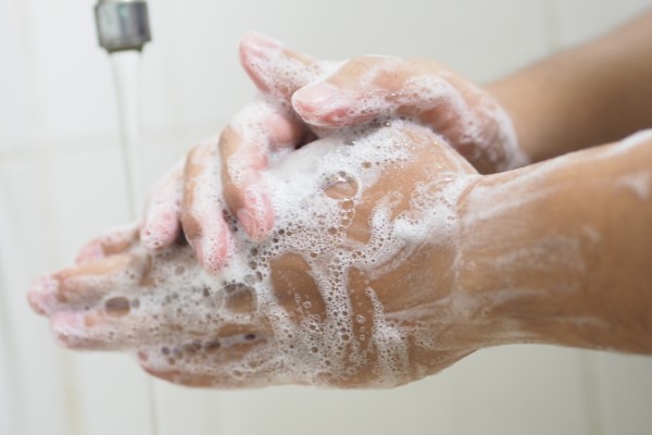 Close Up picture of washing Hands