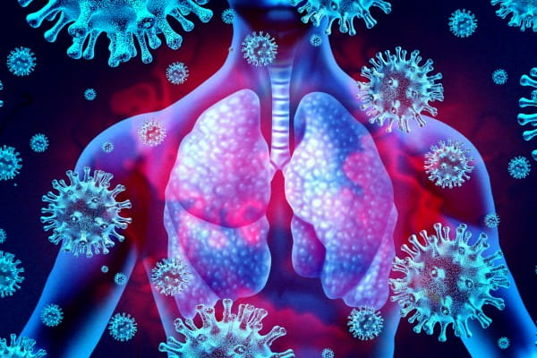 covid lung infection graphic