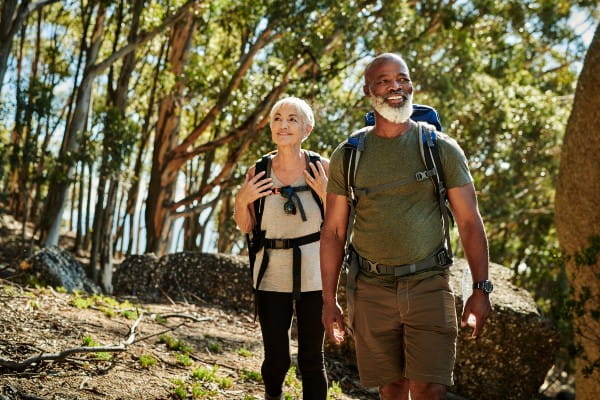 couple walking in nature