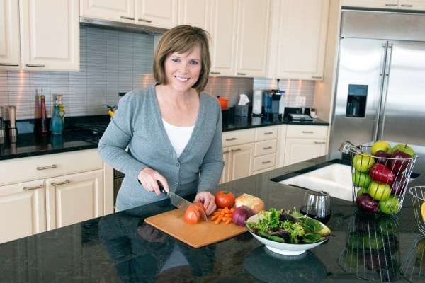 mature woman cooking