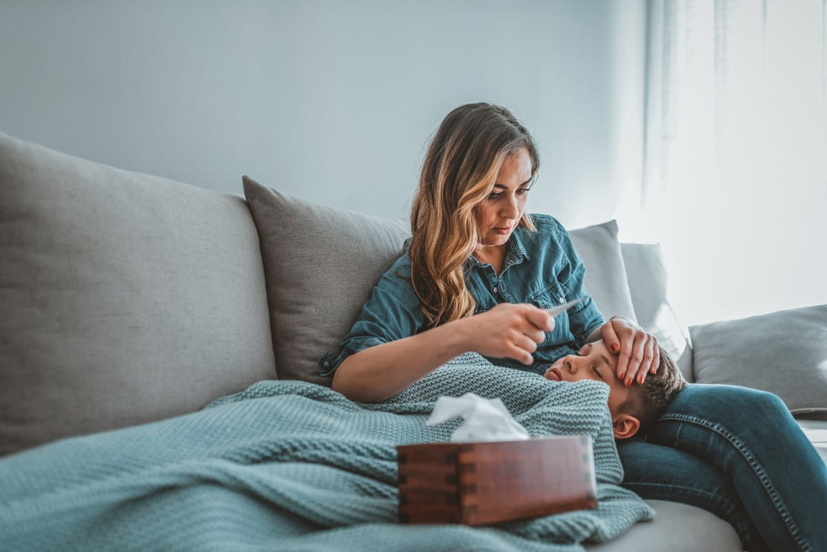 mom with sick child