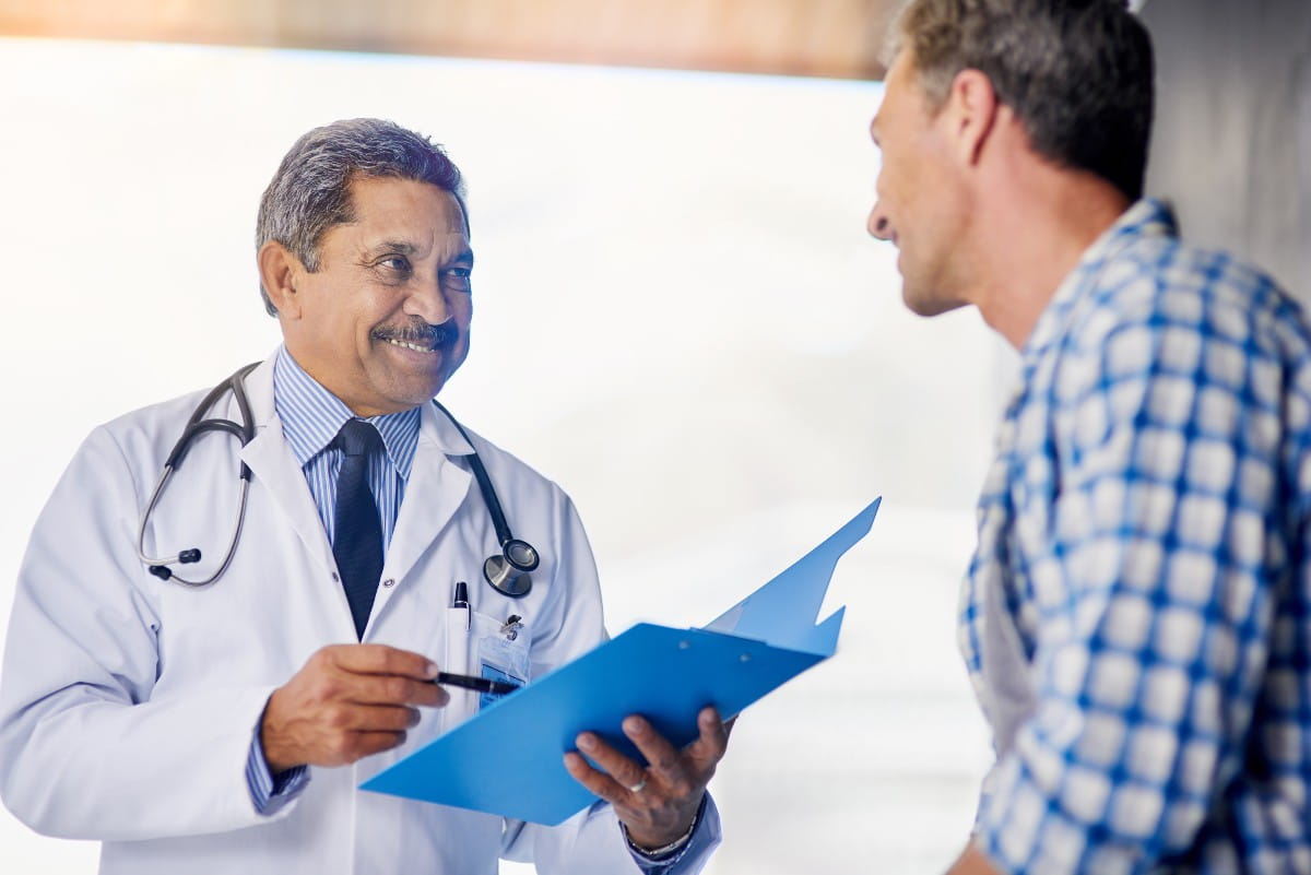 Provider talking to patient