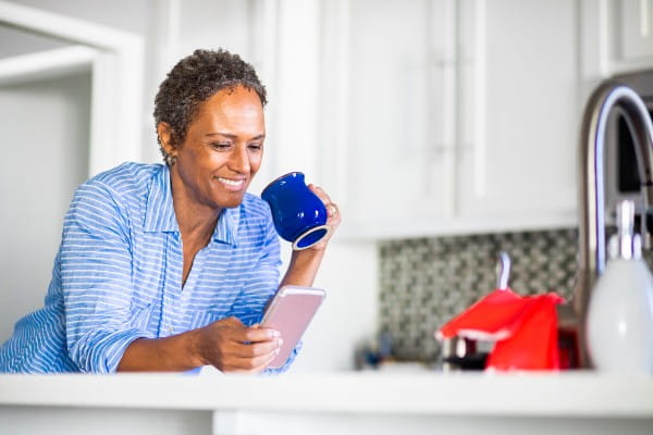 Senior Black Woman with Coffee