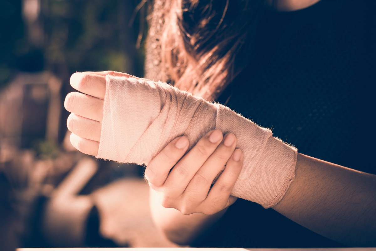 Bandaged hand