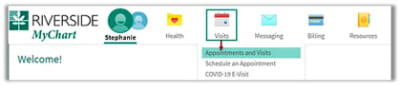 riverside mychart appointments and visits