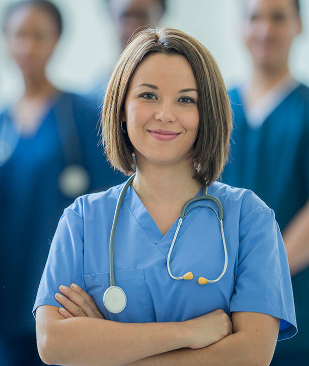 Team of medical professionals in a research and training facility