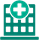 Hospital with medical cross